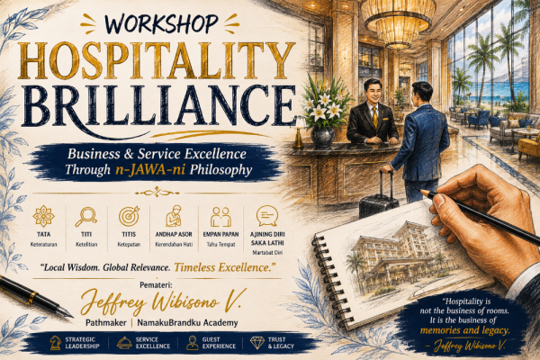 WORKSHOP HOSPITALITY BRILLIANCE Business & Service Excellence Through n-JAWA-ni Philosophy Pemateri: Jeffrey Wibisono V. Pathmaker | NamakuBrandku Academy