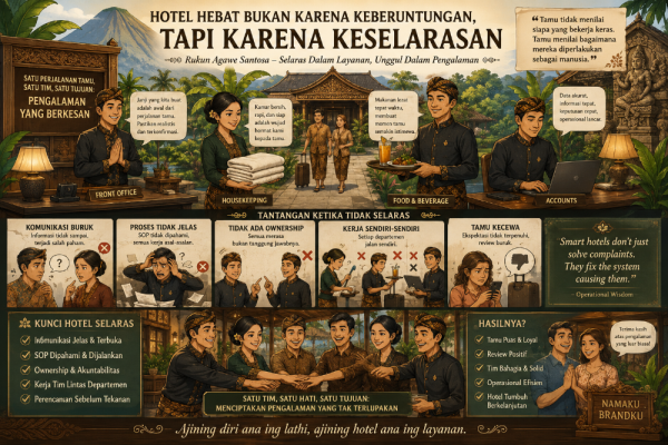 Hotel tidak gagal karena malas, tetapi karena tim sibuk tanpa alignment.