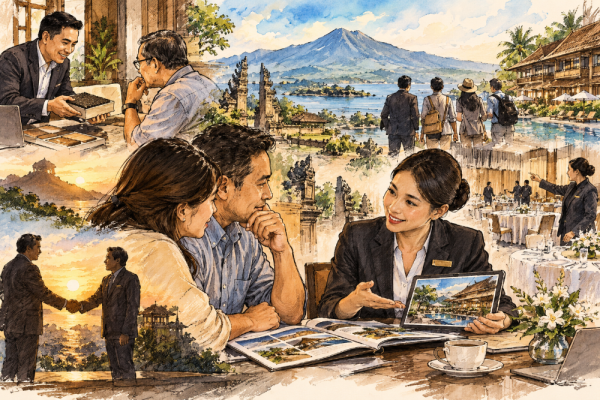 Seni menjual bukan mengejar closing, tetapi membuktikan solusi dan membangun kepercayaan. Filosofi Jawa dan strategi sales untuk hospitality modern.