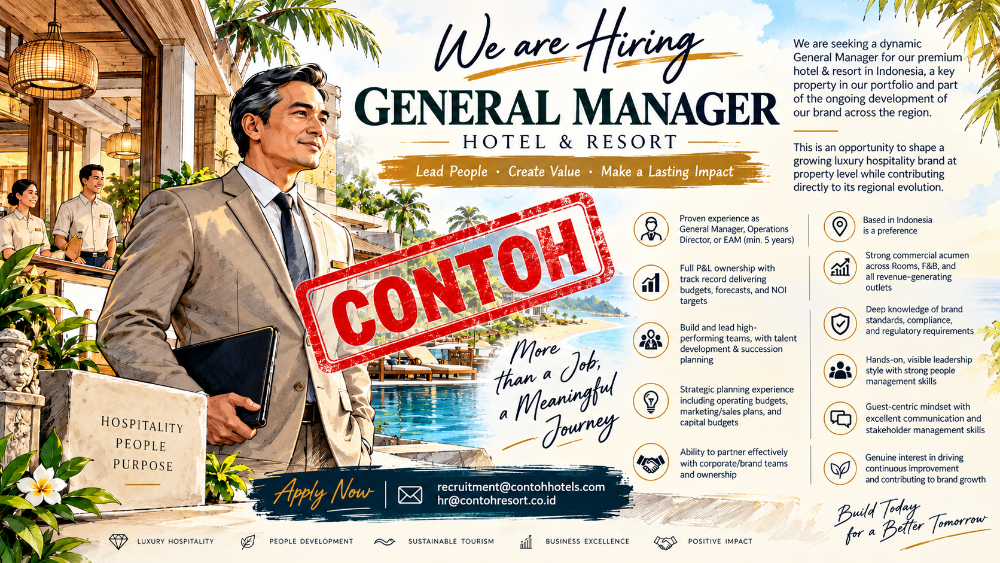 Pelajari kepemimpinan General Manager hotel: strategi profit, pengembangan SDM, pelayanan tamu, branding, dan kearifan Jawa untuk bisnis berkelanjutan.
